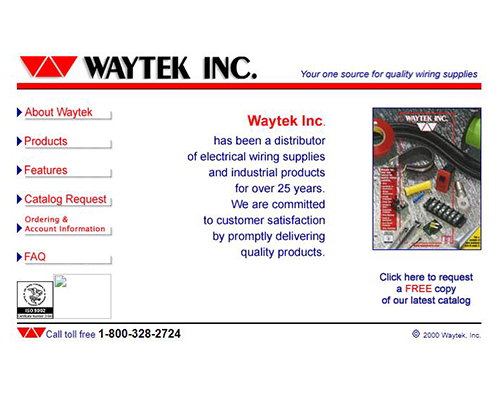 Homepage of first Waytek website